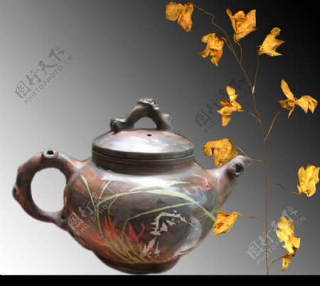 兰花茶壶