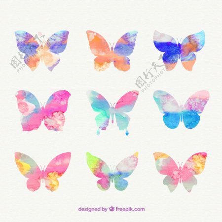 9款彩色蝴蝶矢量图下载