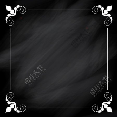 黑板背景的装饰性白色框架