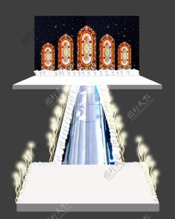 教堂玻璃背景婚礼图片
