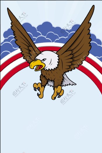 鹰的美国独立日向量的主题设计