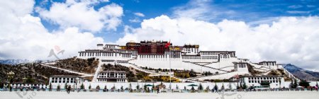 西藏布达拉宫建筑淘宝海报背景
