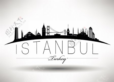 伊斯坦布尔的设计元素矢量图01