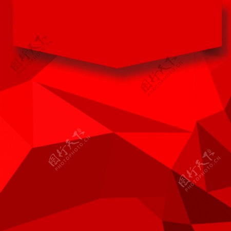 3d立体红色多边形背景