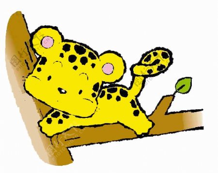 位图卡通动物猎豹可爱卡通色彩免费素材