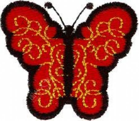 绣花动物昆虫色彩红色免费素材