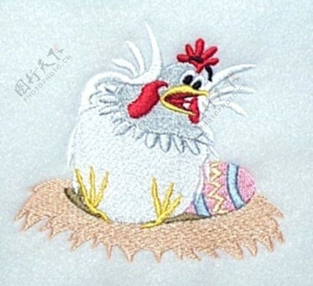 绣花动物母鸡惊吓色彩免费素材