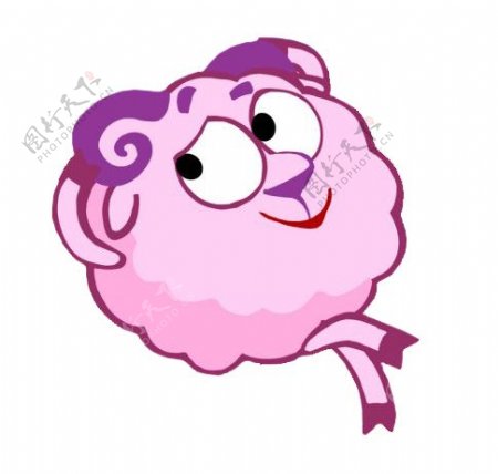 位图动物羊色彩紫色免费素材