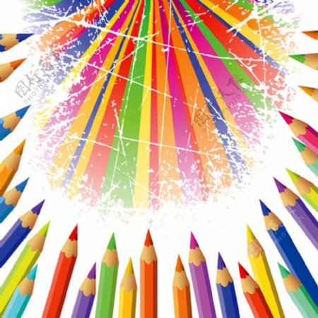 位图色彩铅笔五颜六色位图免费素材