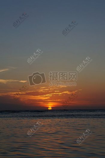 日落太阳日落背景旅行海洋地平线