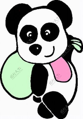 位图卡通动物熊猫可爱卡通色彩免费素材
