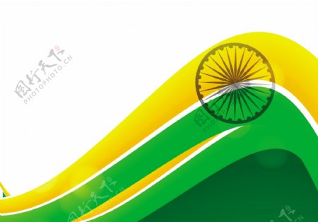 印度国旗白底三色