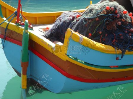 马耳他的海上扑鱼网