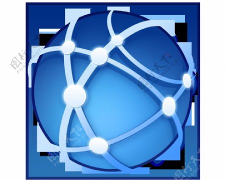 蓝色地球网络图标免抠png透明素材
