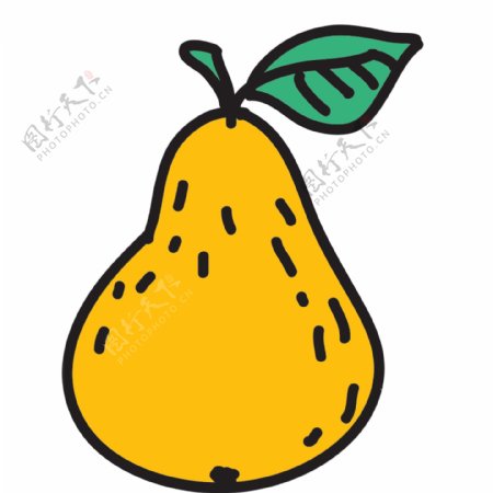 黄色雪梨icon图标设计