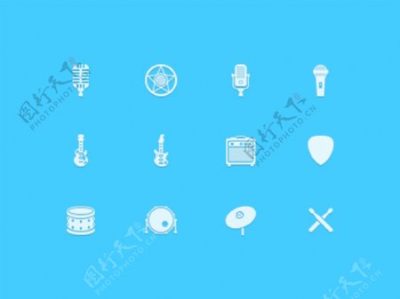 迷你网页UI音乐icon图标设计