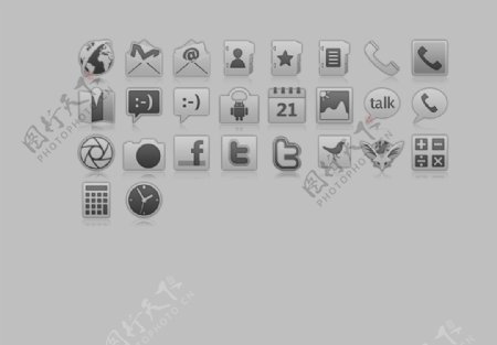 灰色网页icon图标素材