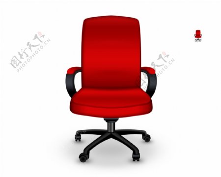 红色办公椅icon图标设计