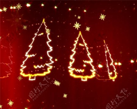 浪漫圣诞树装饰背景视频素材