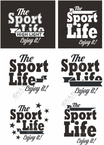 sportlife黑白字图案