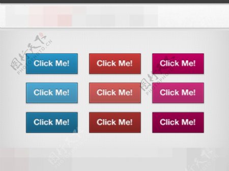 蓝红网页按钮图标素材
