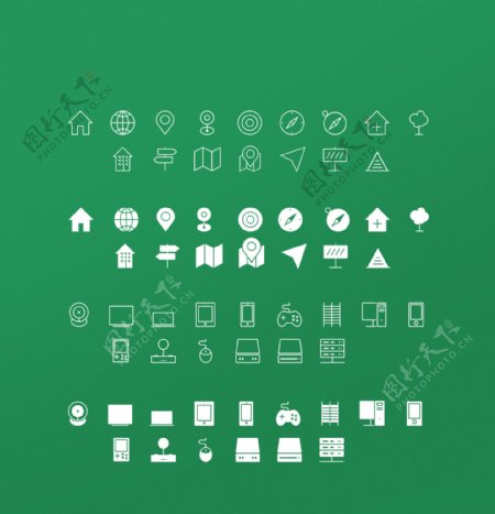 绿色网页icon图标素材