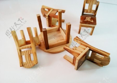 桌椅板凳微型模型