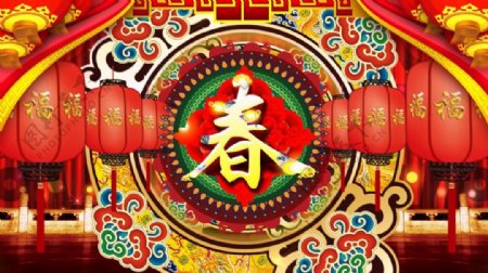 喜庆中国红节日背景循环视频素材