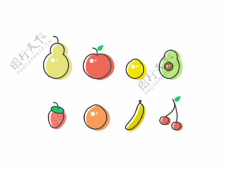 手绘水果icon图标sketch素材