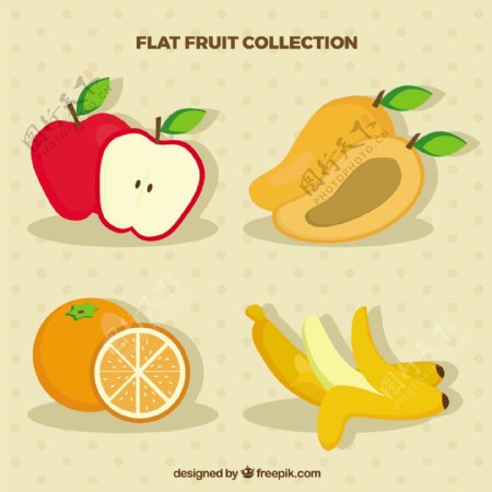 平面设计中的各种美味水果