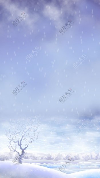 冬季雪花海报H5背景素材