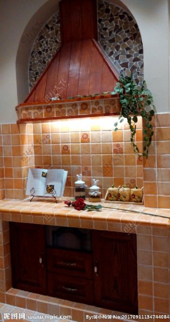 厨房美式复古瓷砖