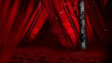 红色舞台帘幕动态视频素材