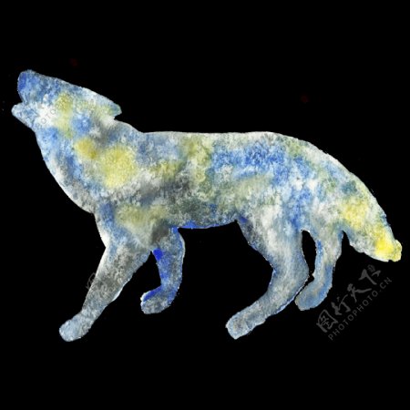 彩色大理石纹动物透明装饰图案