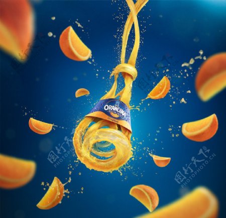 橙汁饮品果汁广告素材