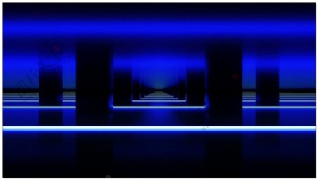 华丽蓝色前进的隧道视频素材