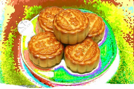 中国风中秋月饼元素素材