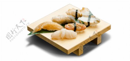 一盘美味食物寿司鱼肉大米海带