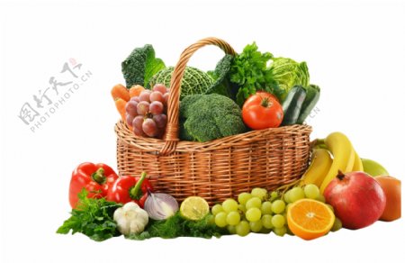 一篮子水果蔬菜