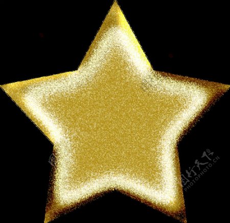 金色颗粒纹理五角星星免抠png透明素材