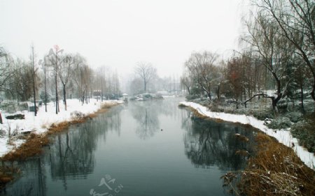济南冬季湖面