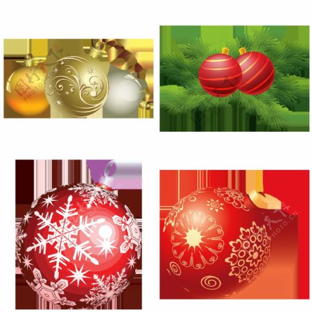 各种圣诞球免抠png透明图层素材