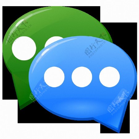 蓝绿聊天对话图标免抠png透明图层素材