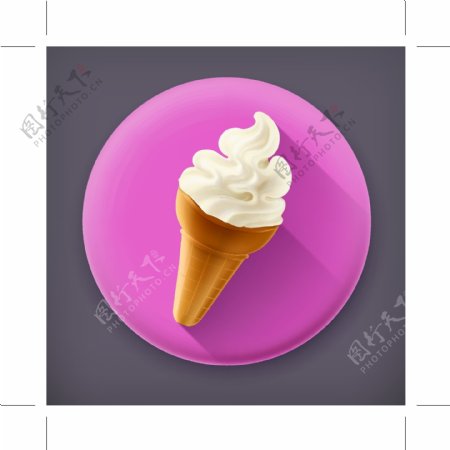 彩色卡通冰淇淋图标素材