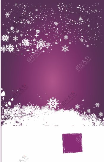 紫色雪花背景素材