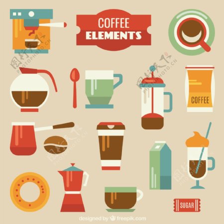 咖啡饮料图标矢量素材
