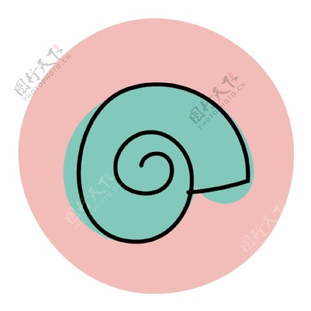 创意蜗牛壳手绘图标矢量素材