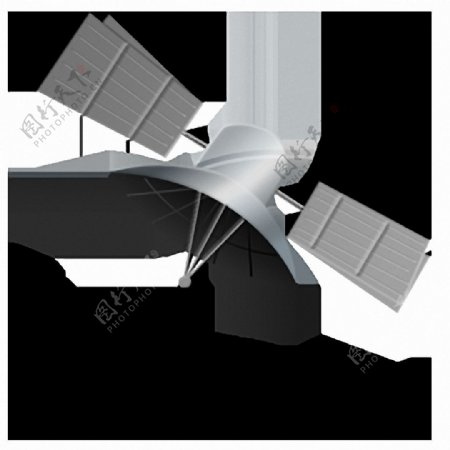 灰色三维人造卫星免抠png透明素材