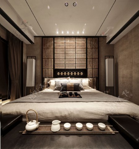 新中式古典贵气卧室装修效果图