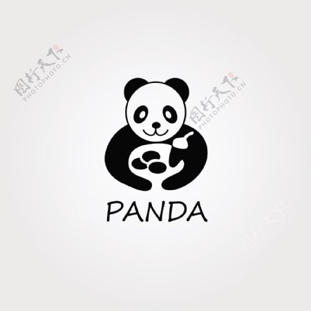 可爱大熊猫logo矢量素材